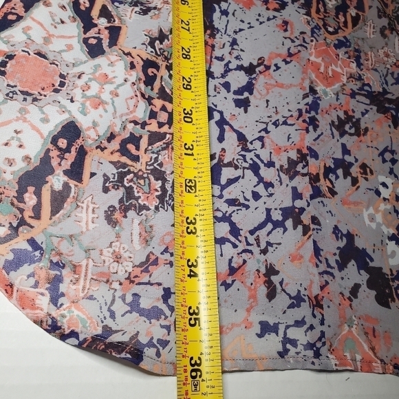 Cabi Fresco Dress Style 5049 Chiffon Water Color Print Double Chiffon Sz XS - Picture 11 of 12